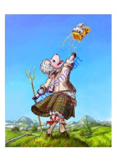 Sheep Toss Scottish Highland Game Athlete Sheep Art PRINT